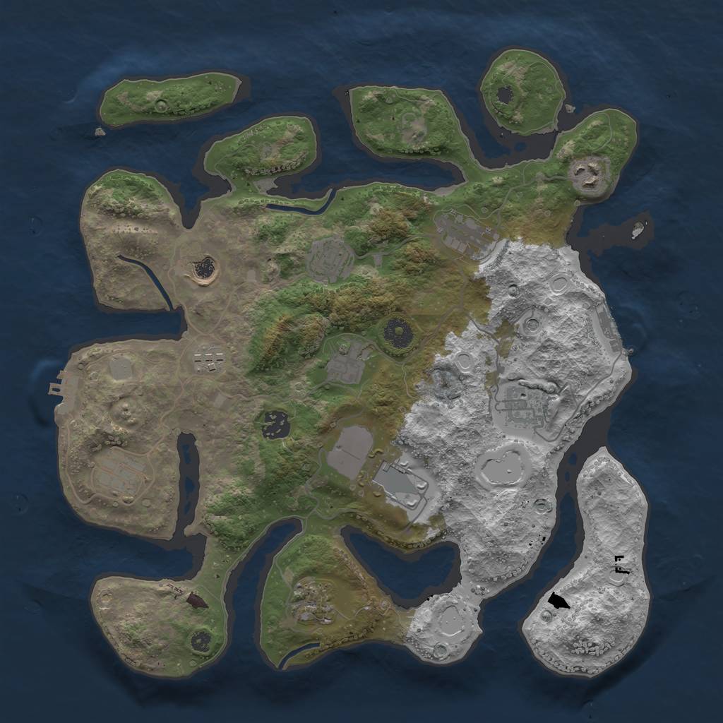 Rust Map: Procedural Map, Size: 3700, Seed: 1651215544, 19 Monuments