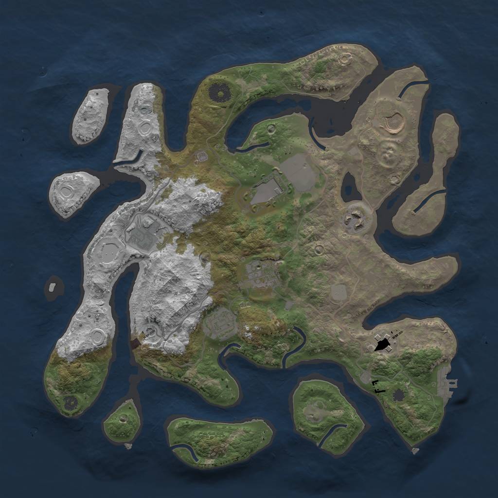 Rust Map: Procedural Map, Size: 3500, Seed: 211209, 14 Monuments