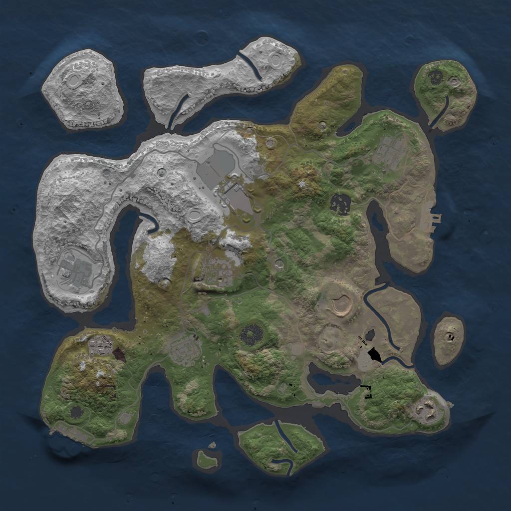 Rust Map: Procedural Map, Size: 3500, Seed: 1951721704, 17 Monuments