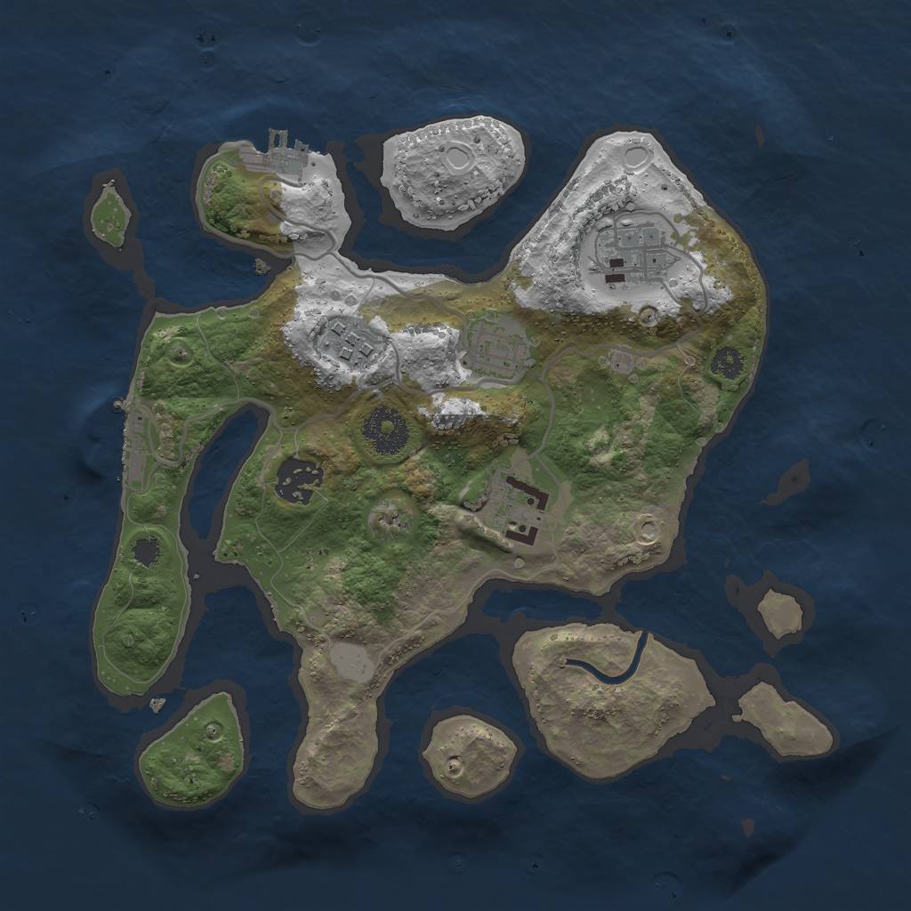 Rust Map: Procedural Map, Size: 2919, Seed: 2942, 12 Monuments