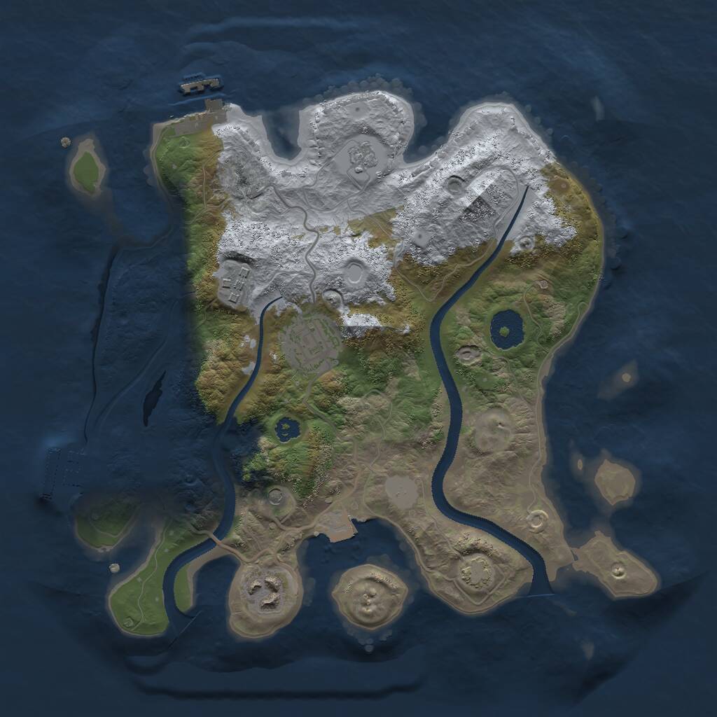 Rust Map: Procedural Map, Size: 2919, Seed: 2942, 9 Monuments