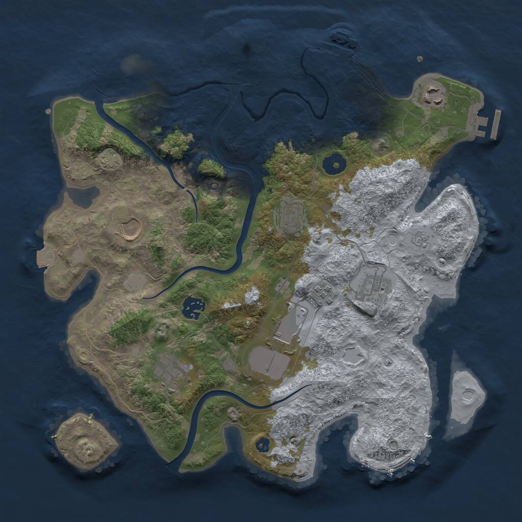Rust Map: Procedural Map, Size: 3500, Seed: 1718053848, 14 Monuments