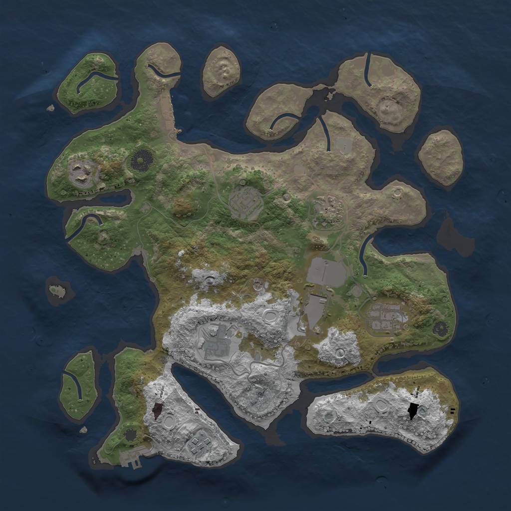 Rust Map: Procedural Map, Size: 3500, Seed: 794901039, 15 Monuments