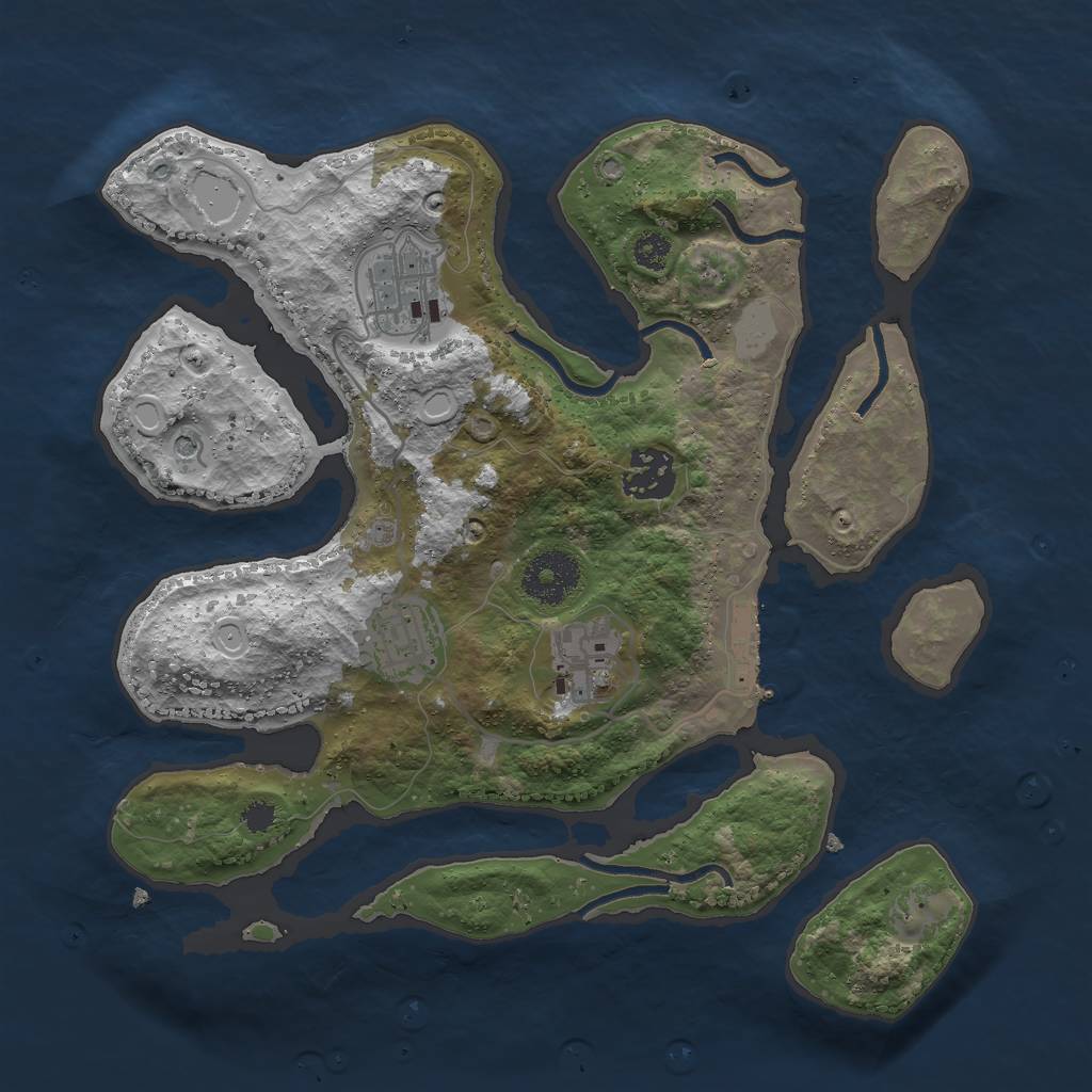 Rust Map: Procedural Map, Size: 3000, Seed: 12667, 11 Monuments