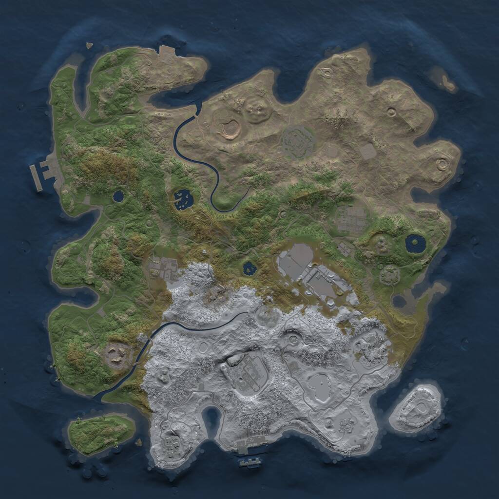 Rust Map: Procedural Map, Size: 3700, Seed: 336643834, 16 Monuments