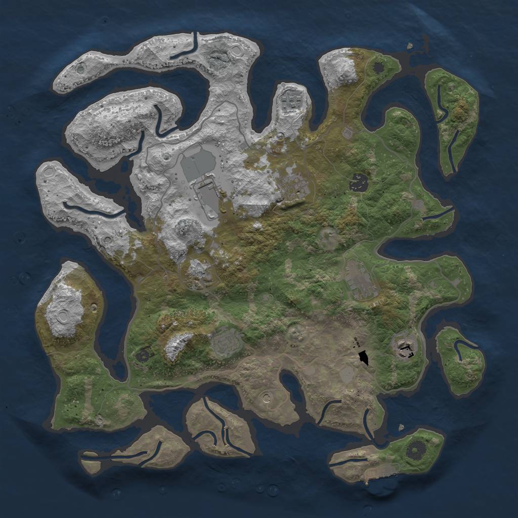 Rust Map: Procedural Map, Size: 4000, Seed: 13525346, 15 Monuments