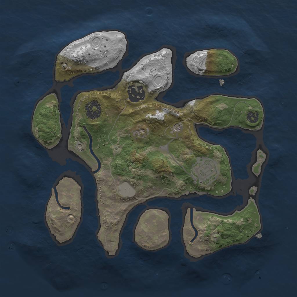 Rust Map: Procedural Map, Size: 2500, Seed: 4645742, 8 Monuments