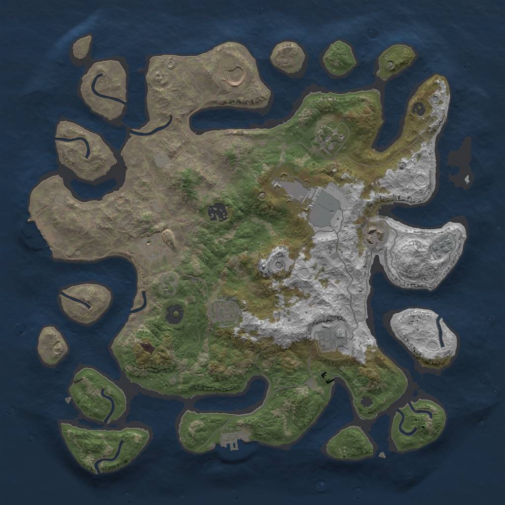 Rust Map: Procedural Map, Size: 3875, Seed: 367039377, 17 Monuments