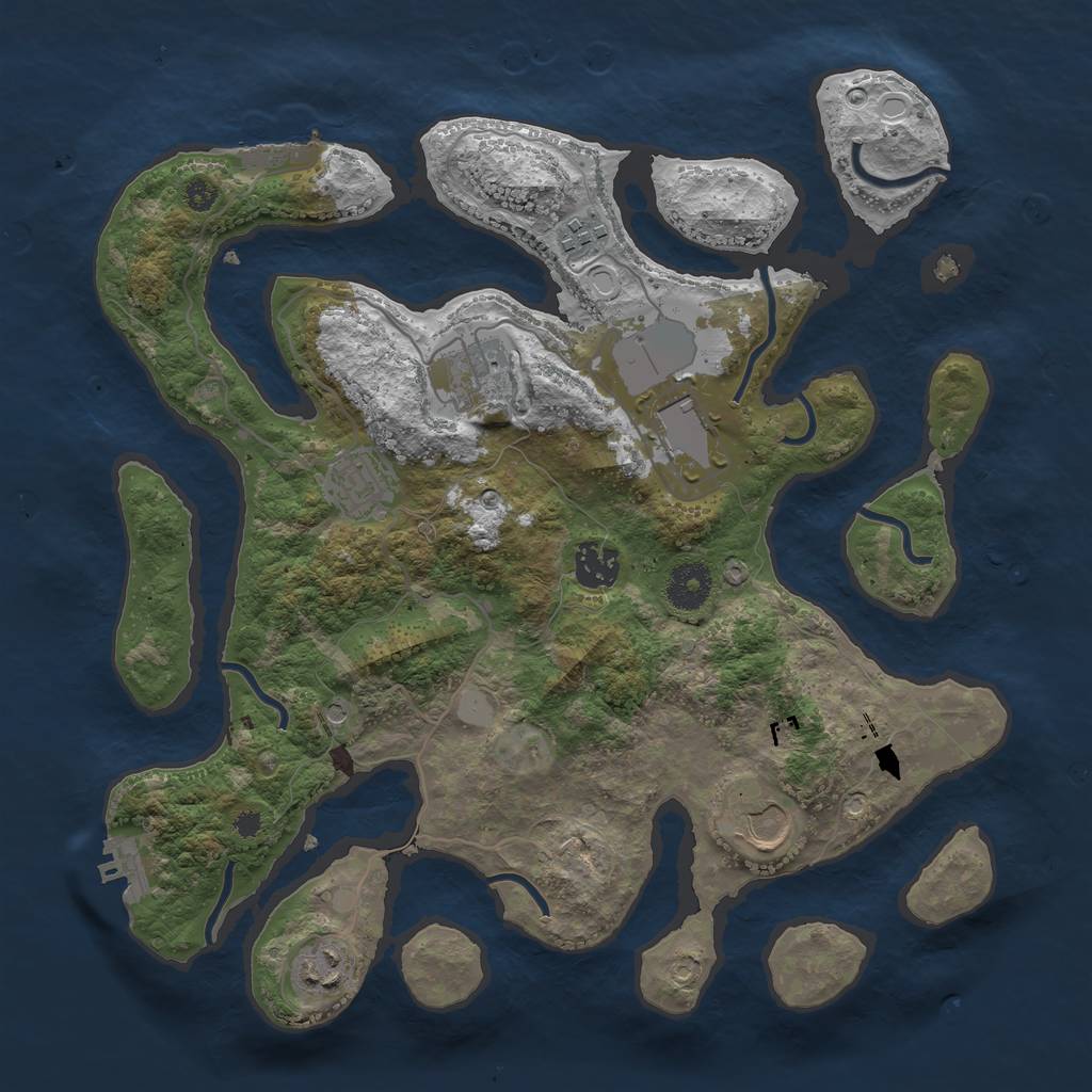 Rust Map: Procedural Map, Size: 3500, Seed: 173340939, 15 Monuments