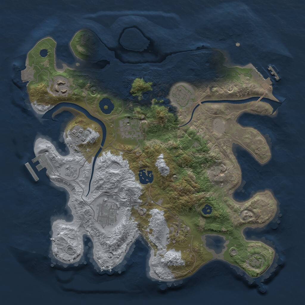 Rust Map: Procedural Map, Size: 3000, Seed: 520310, 13 Monuments