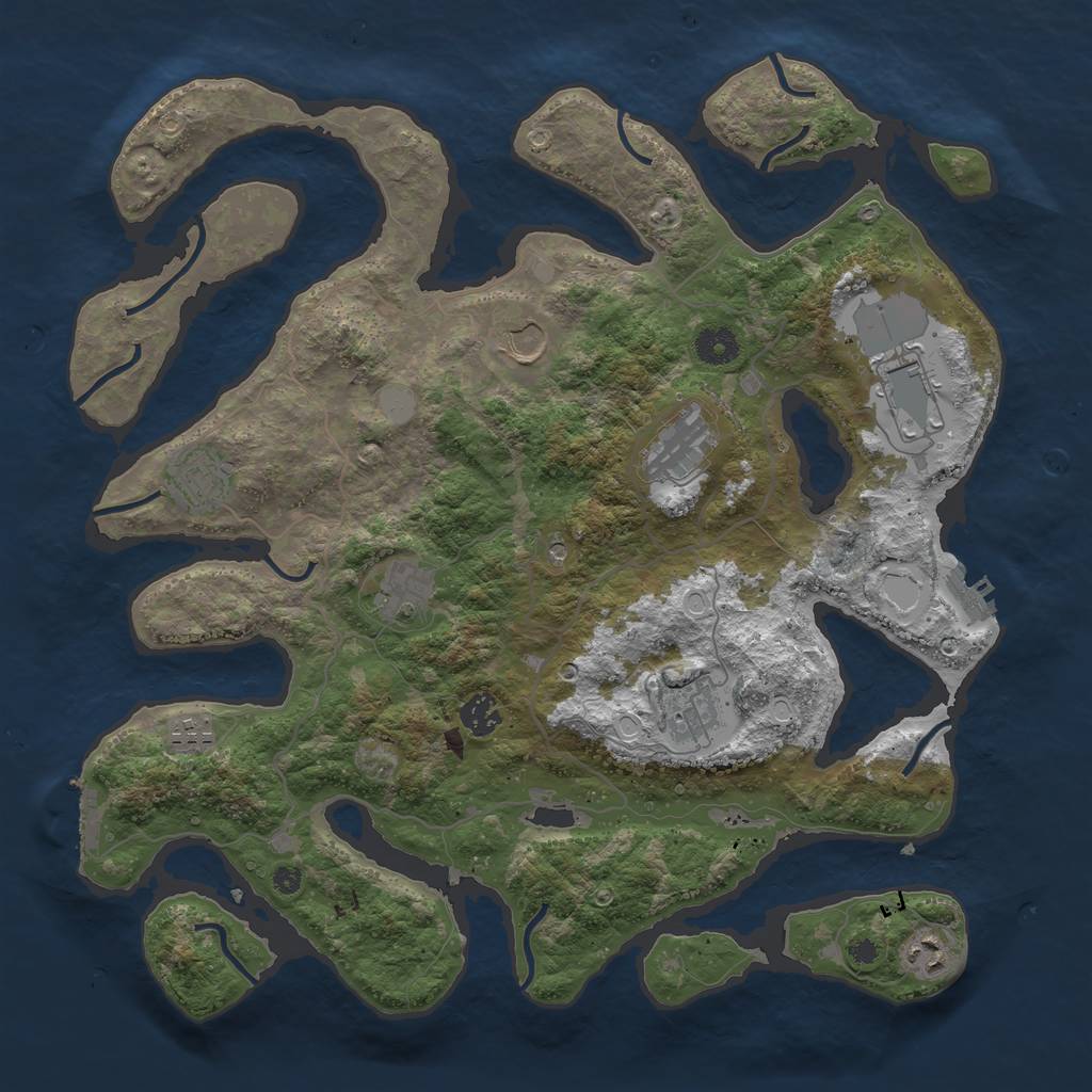 Rust Map: Procedural Map, Size: 4000, Seed: 576857048, 17 Monuments