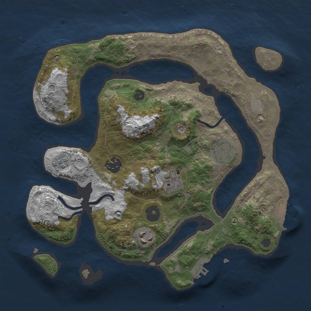Rust Map: Procedural Map, Size: 3000, Seed: 395666, 13 Monuments