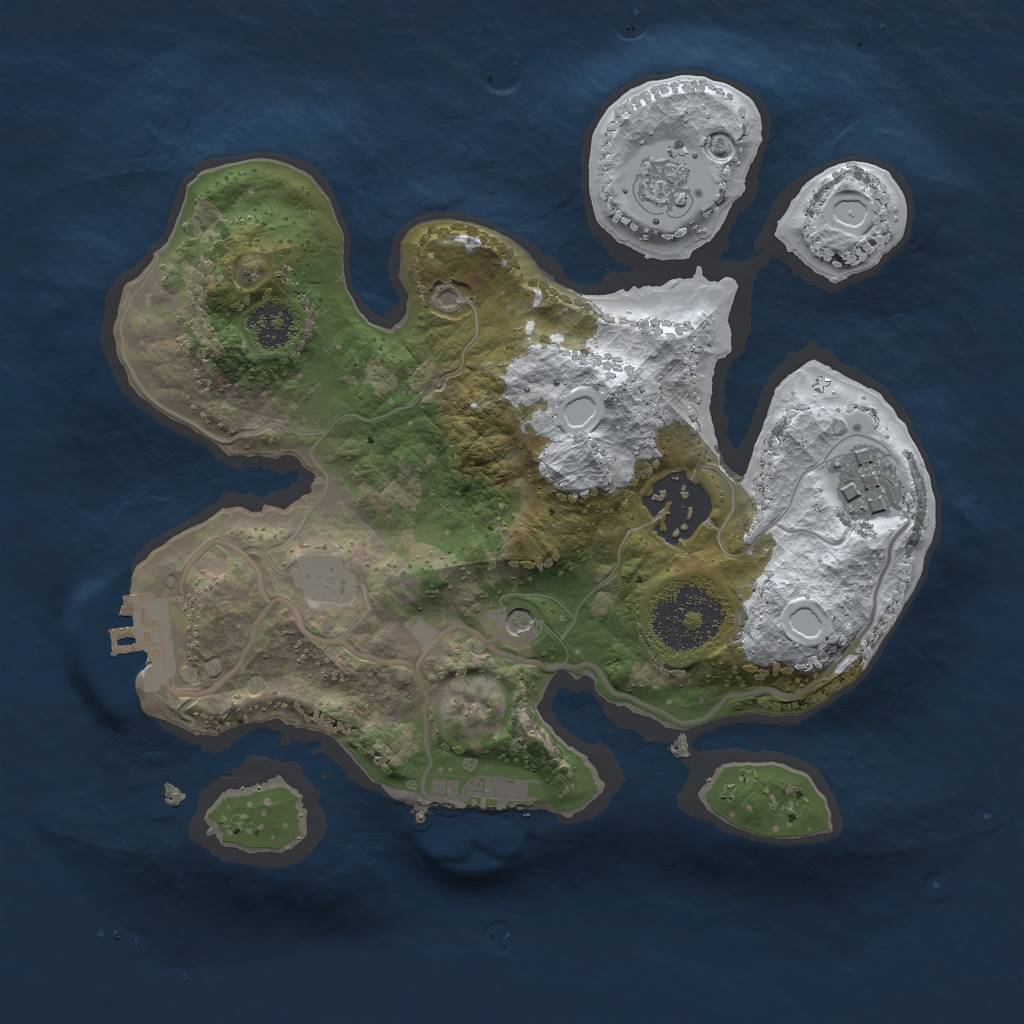 Rust Map: Procedural Map, Size: 2300, Seed: 1234567890, 11 Monuments