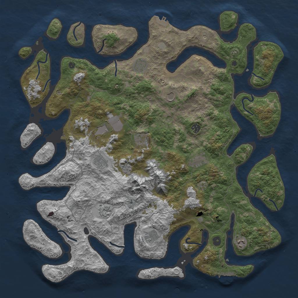 Rust Map: Procedural Map, Size: 5000, Seed: 463865868, 19 Monuments