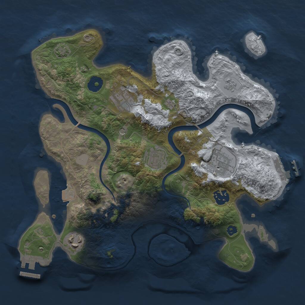 Rust Map: Procedural Map, Size: 3000, Seed: 869198, 12 Monuments
