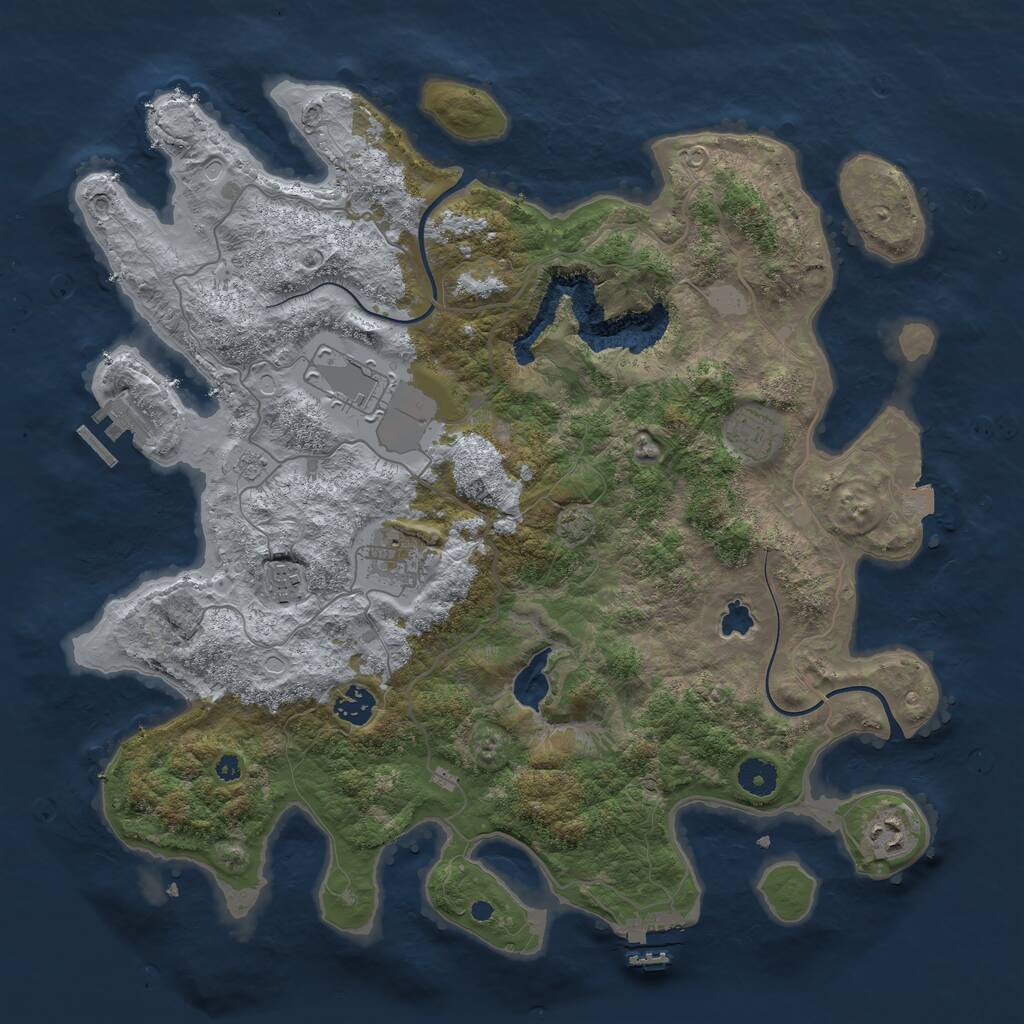 Rust Map: Procedural Map, Size: 4000, Seed: 2089657559, 11 Monuments