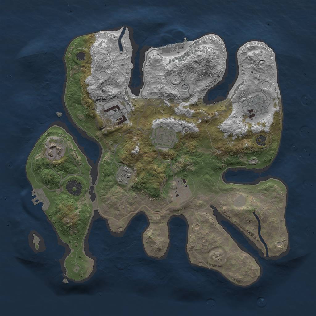 Rust Map: Procedural Map, Size: 3000, Seed: 158387, 14 Monuments