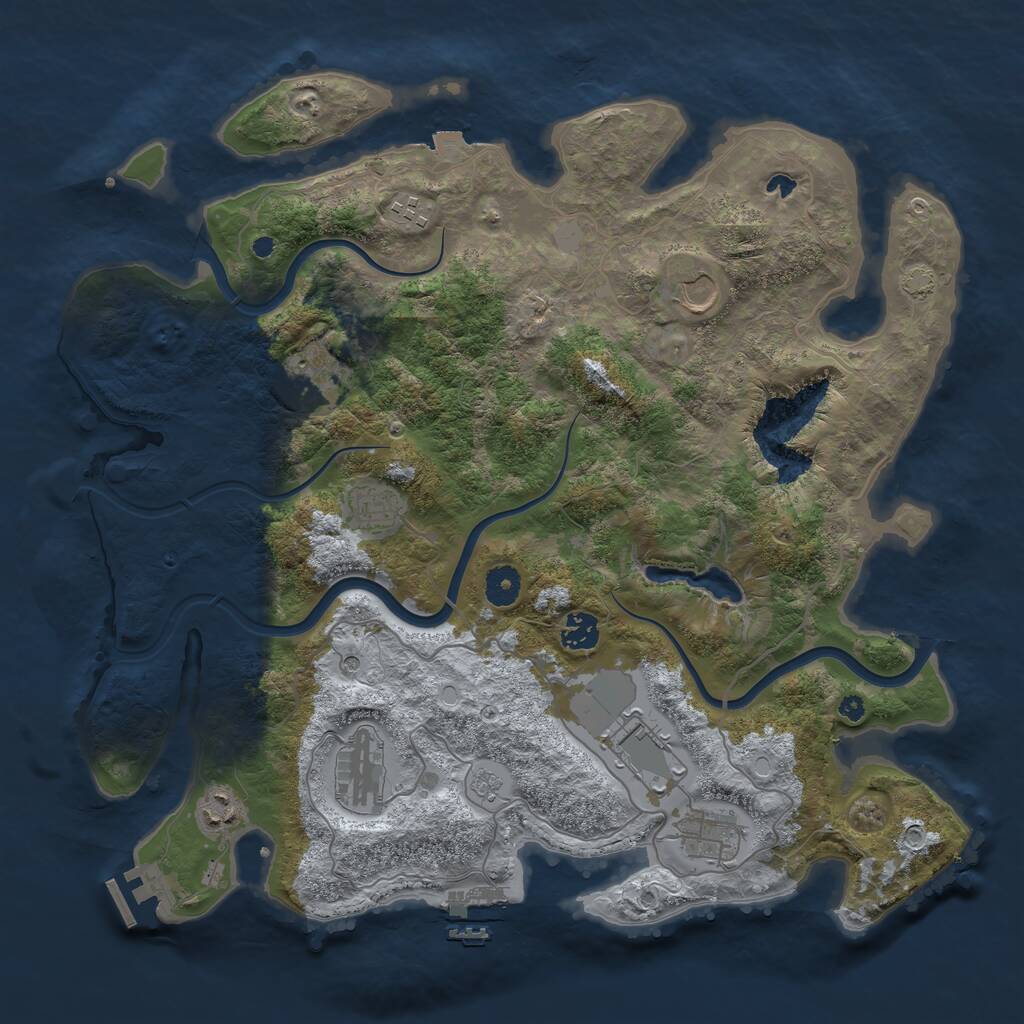 Rust Map: Procedural Map, Size: 4000, Seed: 1805901905, 15 Monuments