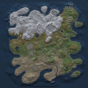 Thumbnail Rust Map: Procedural Map, Size: 3500, Seed: 777777, 13 Monuments