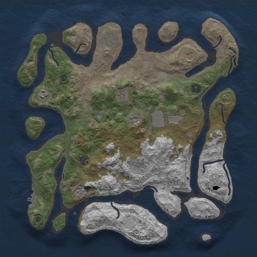 Rust Map: Procedural Map, Size: 4000, Seed: 612626269, 15 Monuments