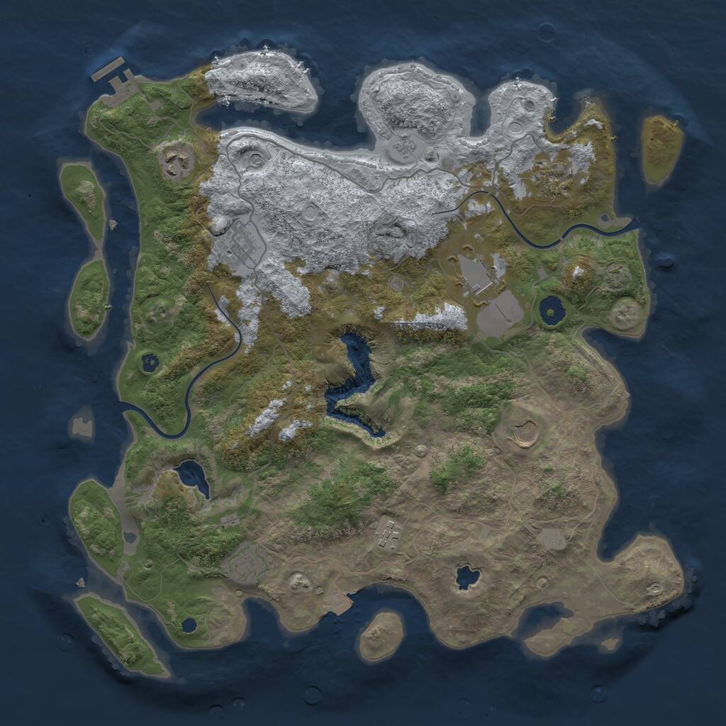 Rust Map: Procedural Map, Size: 4000, Seed: 4835, 12 Monuments