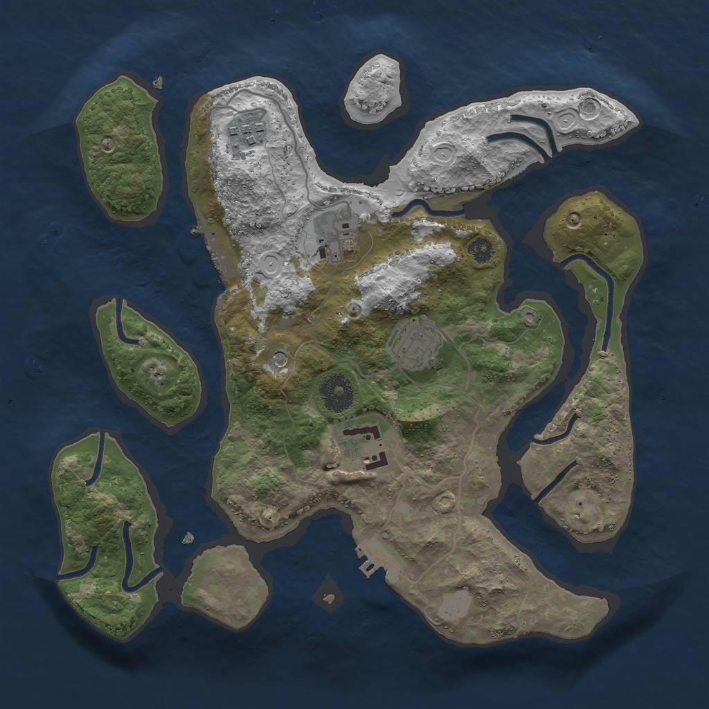 Rust Map: Procedural Map, Size: 3000, Seed: 367924, 12 Monuments