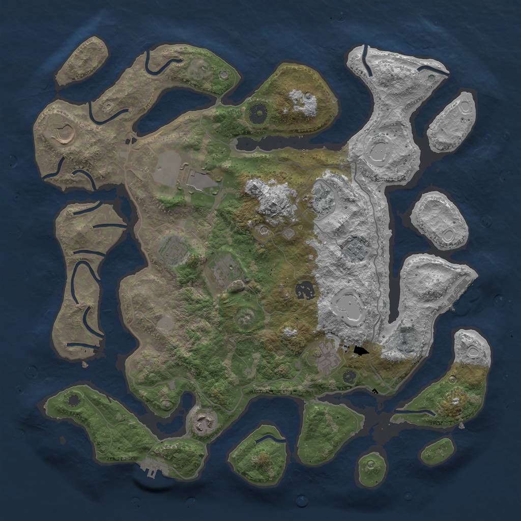 Rust Map: Procedural Map, Size: 4000, Seed: 7679, 17 Monuments