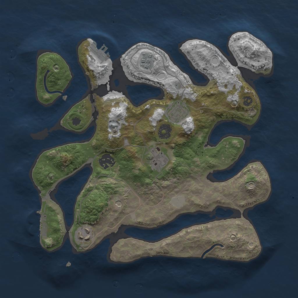 Rust Map: Procedural Map, Size: 3000, Seed: 768913, 13 Monuments