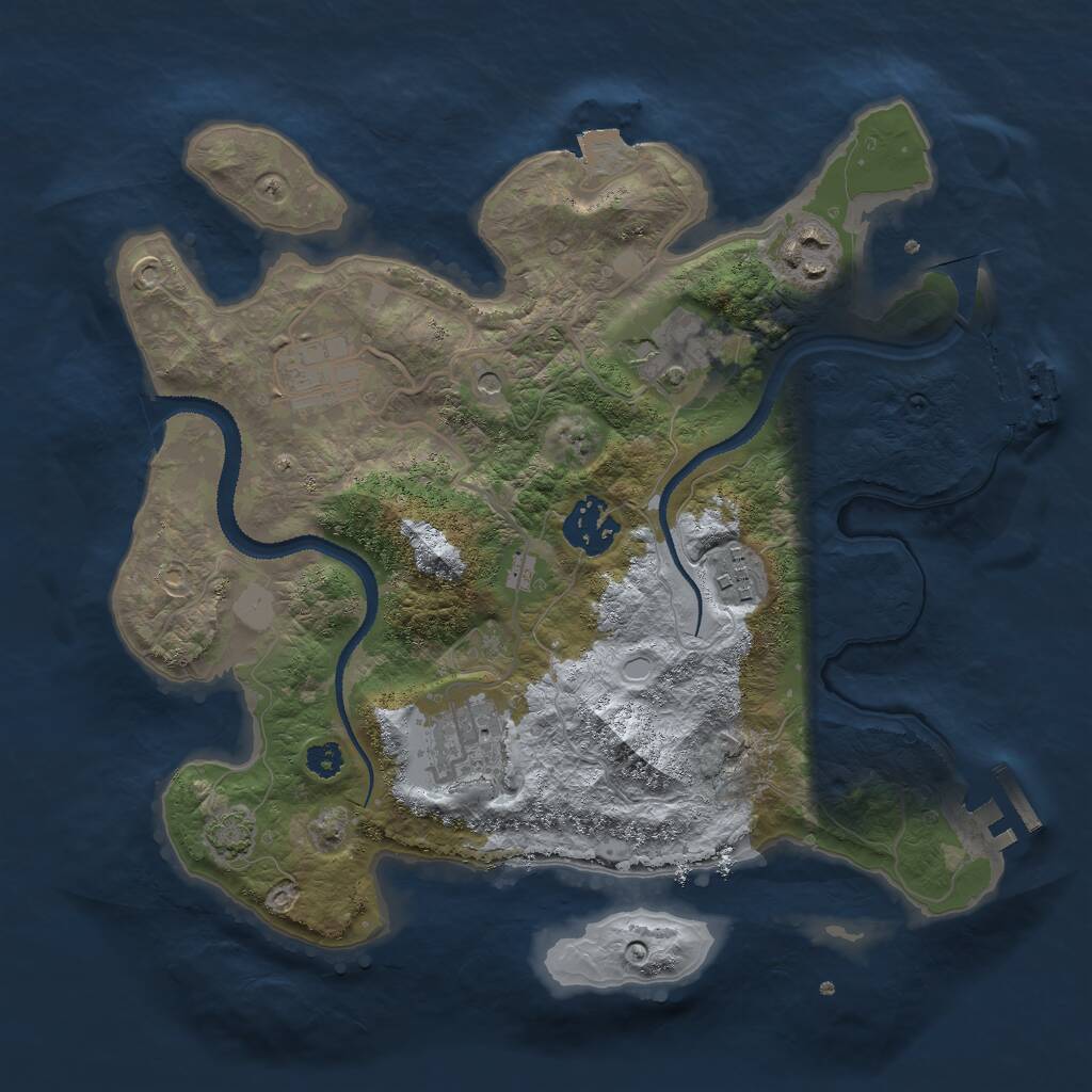 Rust Map: Procedural Map, Size: 3000, Seed: 196098, 11 Monuments