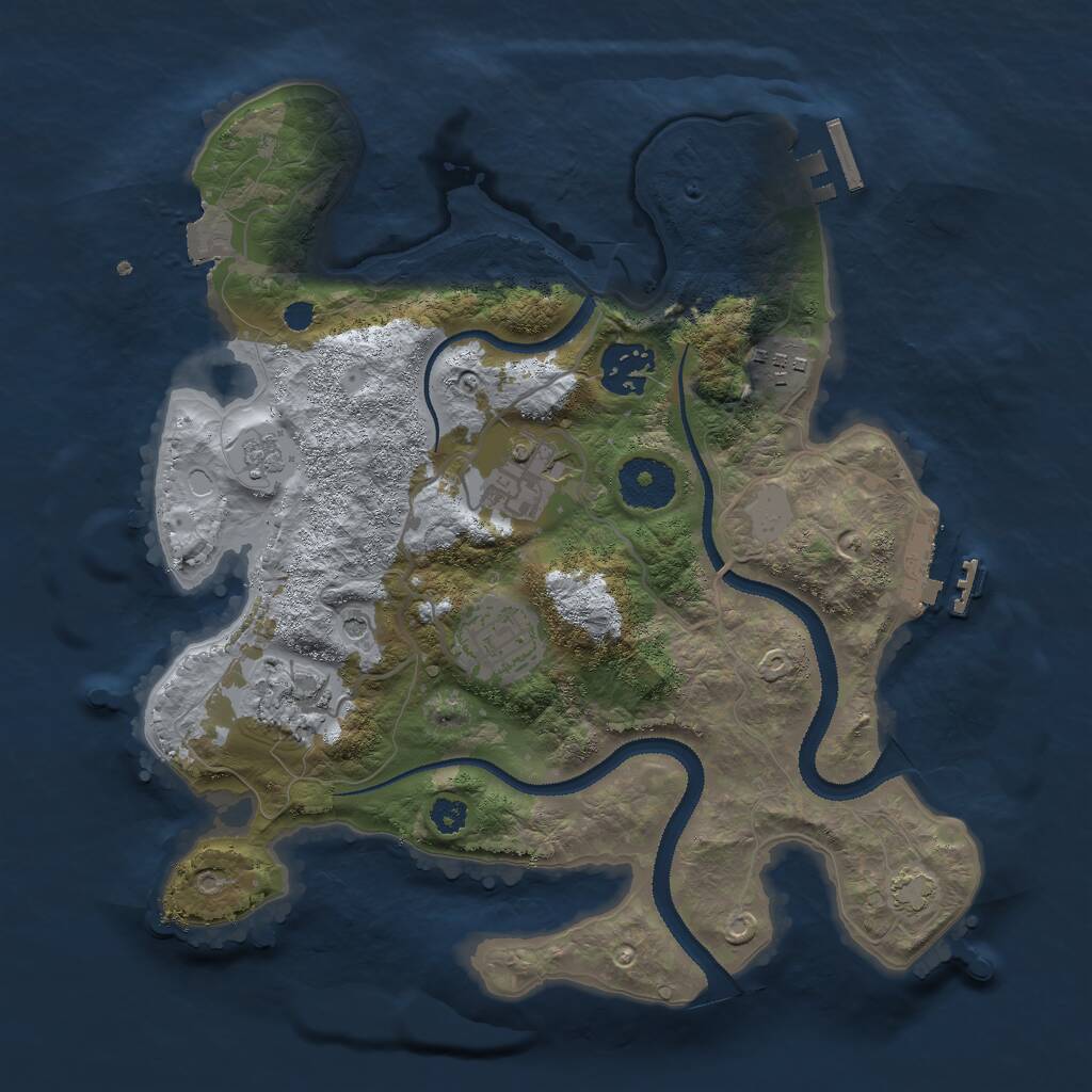 Rust Map: Procedural Map, Size: 3000, Seed: 616241, 11 Monuments