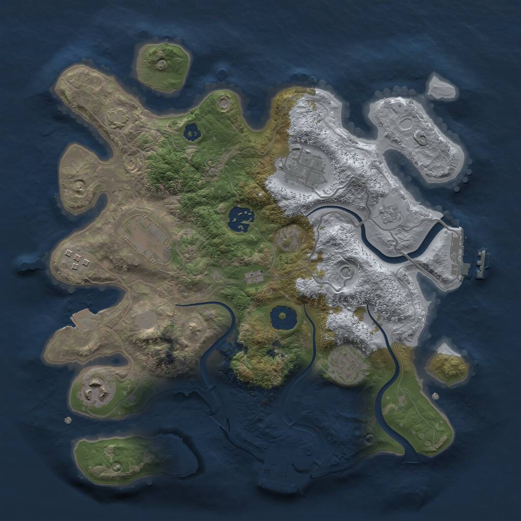 Rust Map: Procedural Map, Size: 3000, Seed: 451964, 12 Monuments