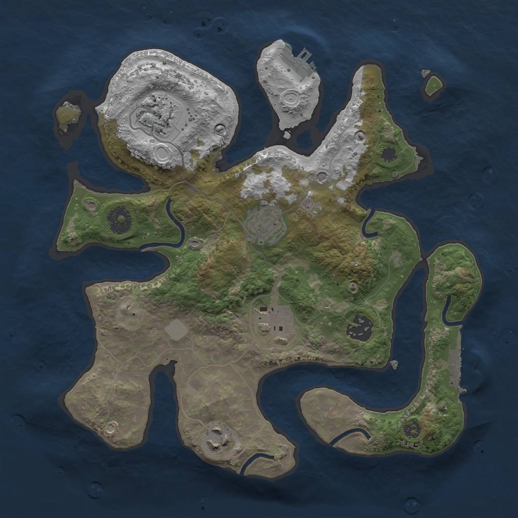 Rust Map: Procedural Map, Size: 3000, Seed: 571824163, 13 Monuments