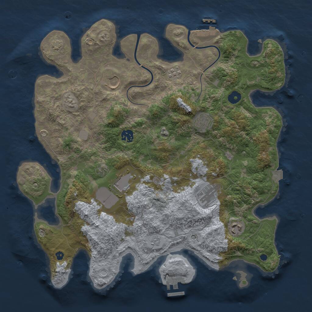 Rust Map: Procedural Map, Size: 3700, Seed: 670, 13 Monuments