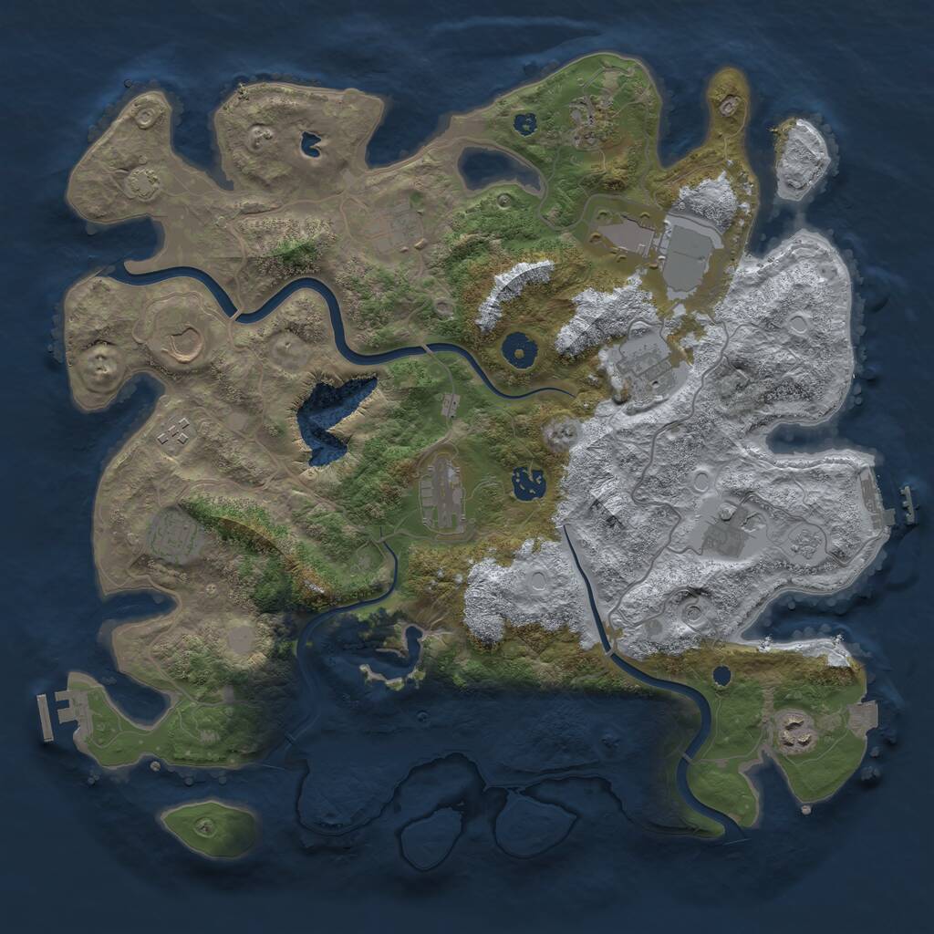 Rust Map: Procedural Map, Size: 4000, Seed: 28796434, 17 Monuments