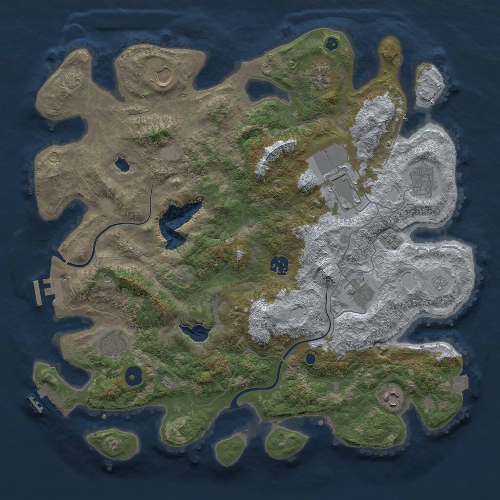 Rust Map: Procedural Map, Size: 4000, Seed: 28796434, 15 Monuments