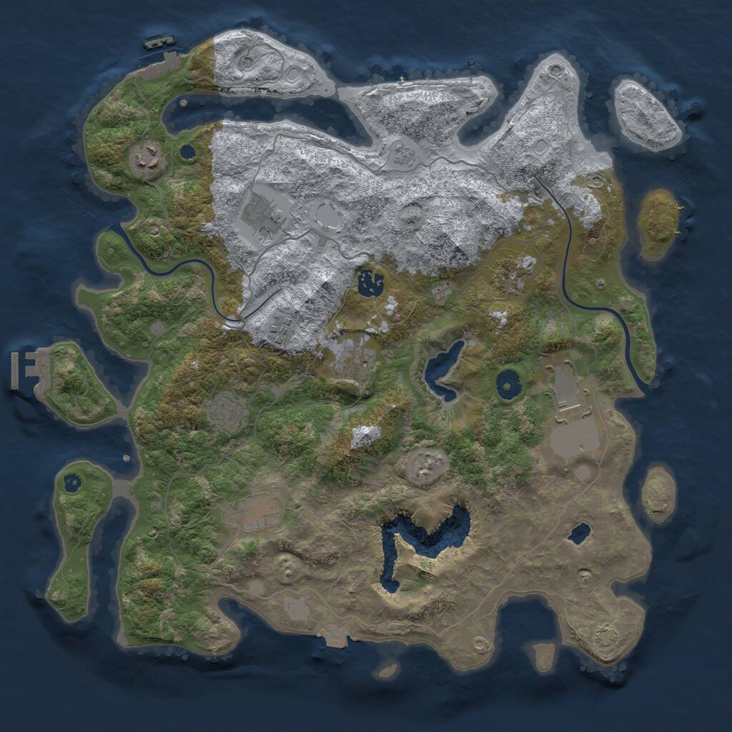 Rust Map: Procedural Map, Size: 4000, Seed: 688207514, 15 Monuments