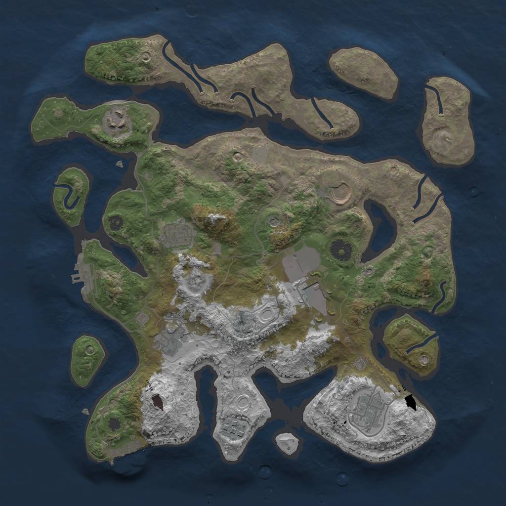 Rust Map: Procedural Map, Size: 3500, Seed: 1857, 15 Monuments