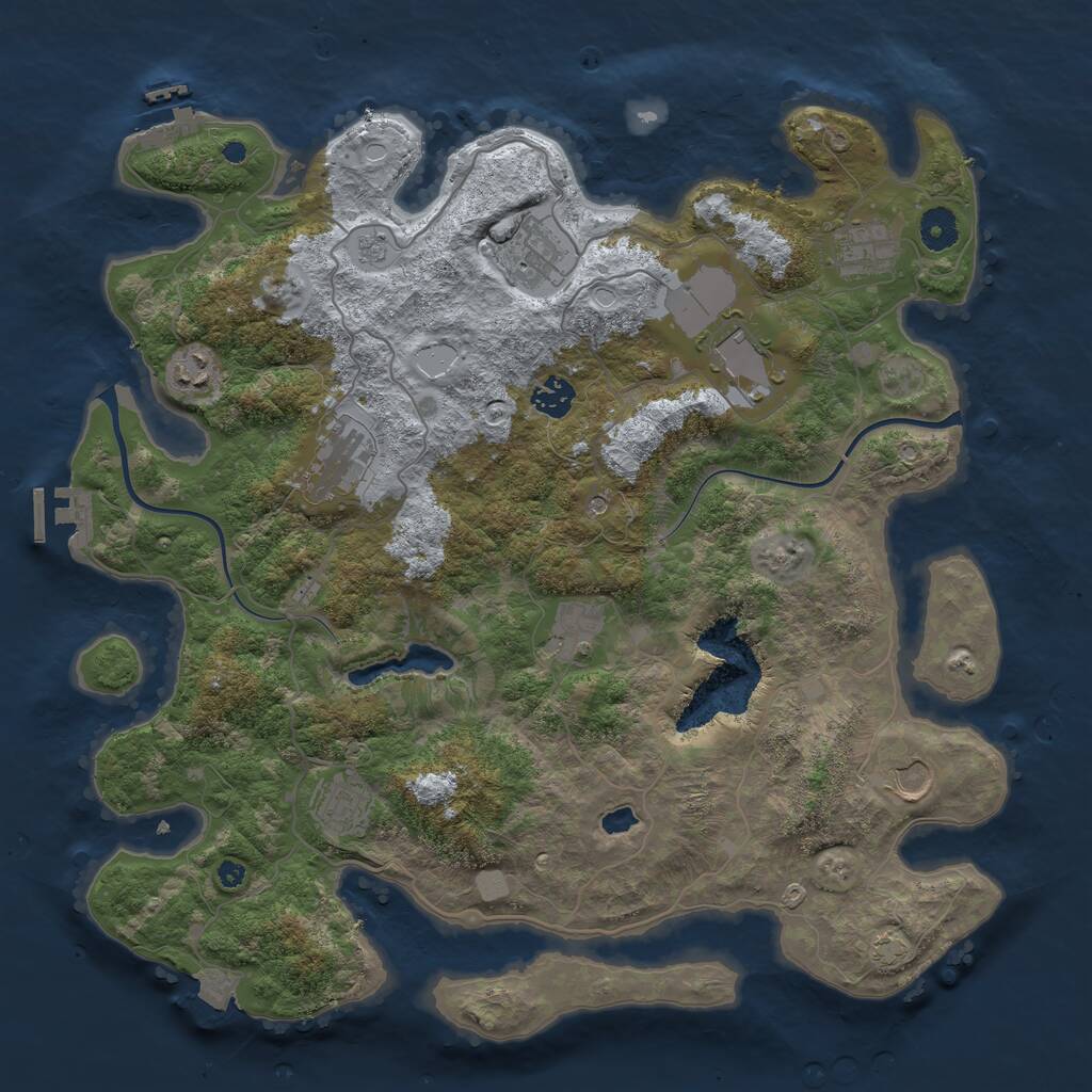 Rust Map: Procedural Map, Size: 4000, Seed: 1878859079, 15 Monuments