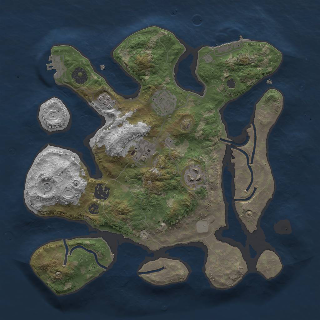 Rust Map: Procedural Map, Size: 3000, Seed: 810588127, 13 Monuments
