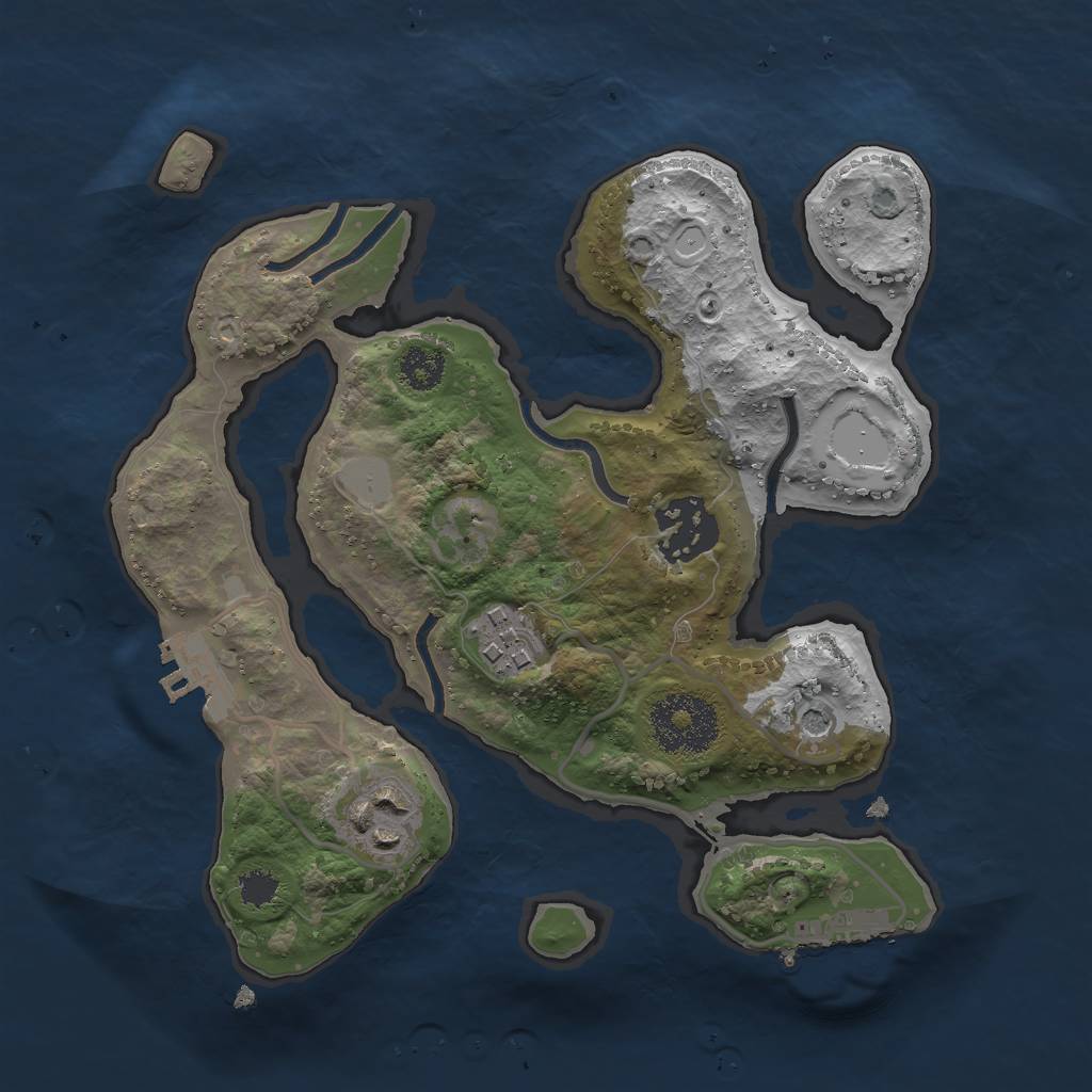 Rust Map: Procedural Map, Size: 2500, Seed: 16998, 11 Monuments