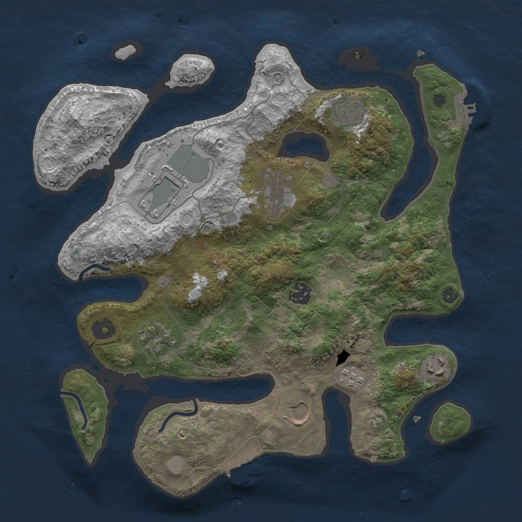 Rust Map: Procedural Map, Size: 3500, Seed: 1685088786, 16 Monuments