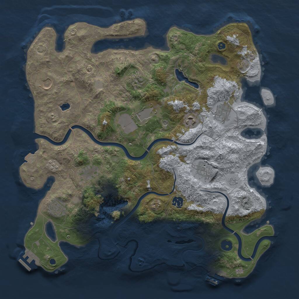 Rust Map: Procedural Map, Size: 4000, Seed: 287455, 16 Monuments