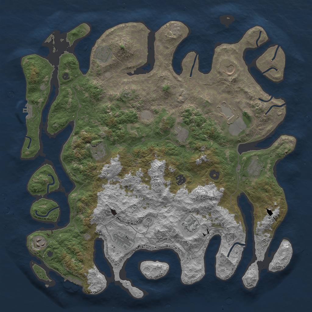 Rust Map: Procedural Map, Size: 4600, Seed: 47, 19 Monuments
