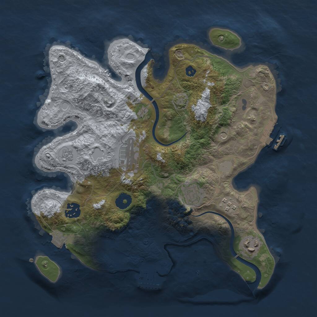 Rust Map: Procedural Map, Size: 3000, Seed: 72972, 11 Monuments