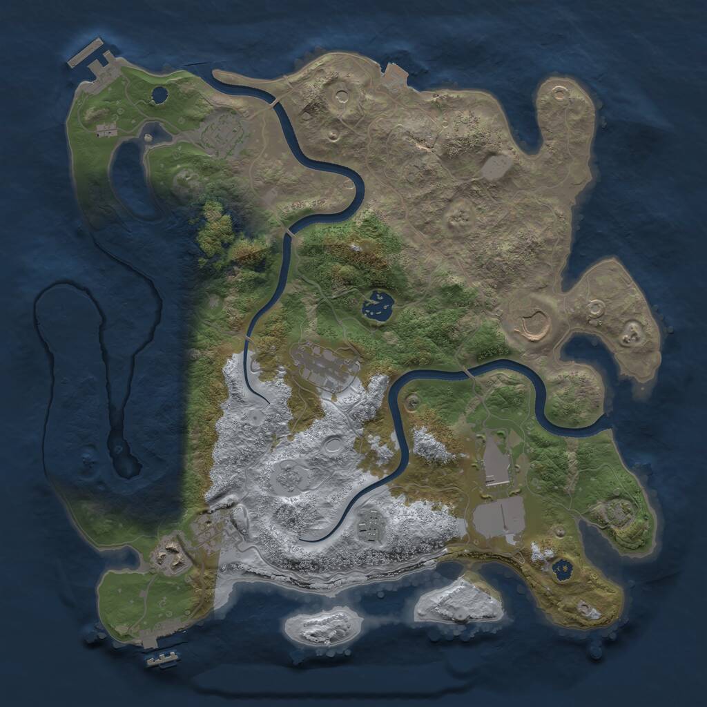 Rust Map: Procedural Map, Size: 3500, Seed: 198566, 14 Monuments