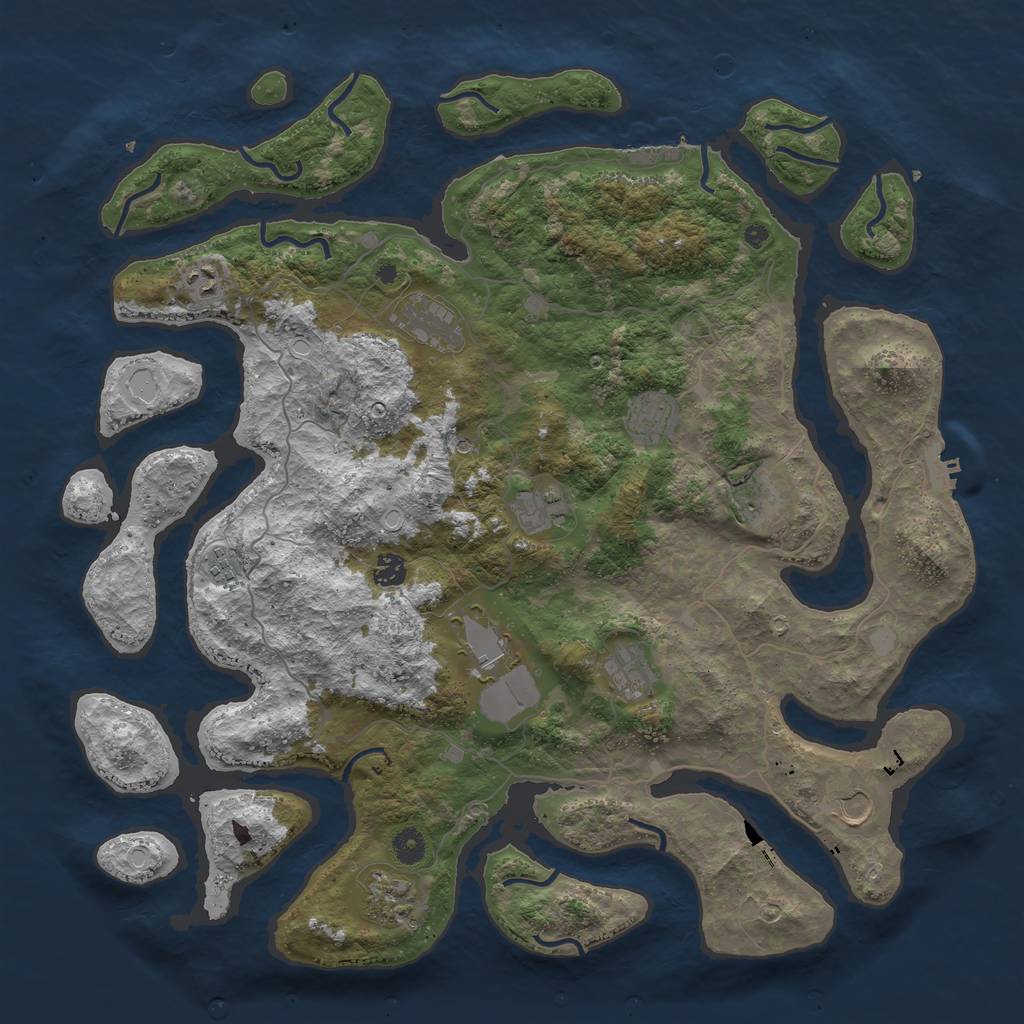 Rust Map: Procedural Map, Size: 4500, Seed: 800206648, 19 Monuments