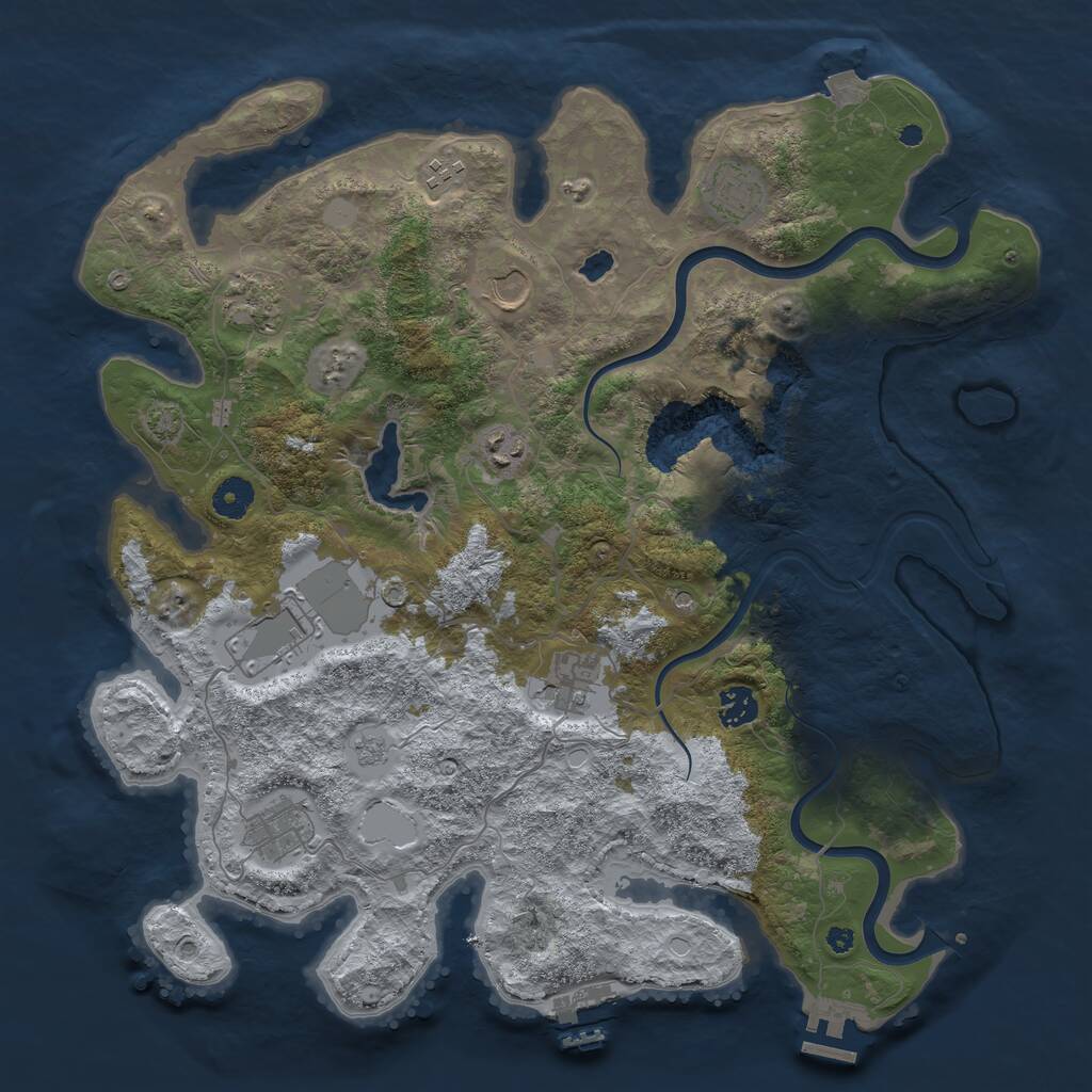 Rust Map: Procedural Map, Size: 4000, Seed: 83888, 15 Monuments