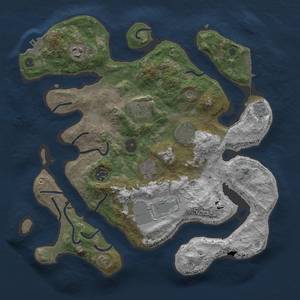 Thumbnail Rust Map: Procedural Map, Size: 3500, Seed: 33786051, 15 Monuments