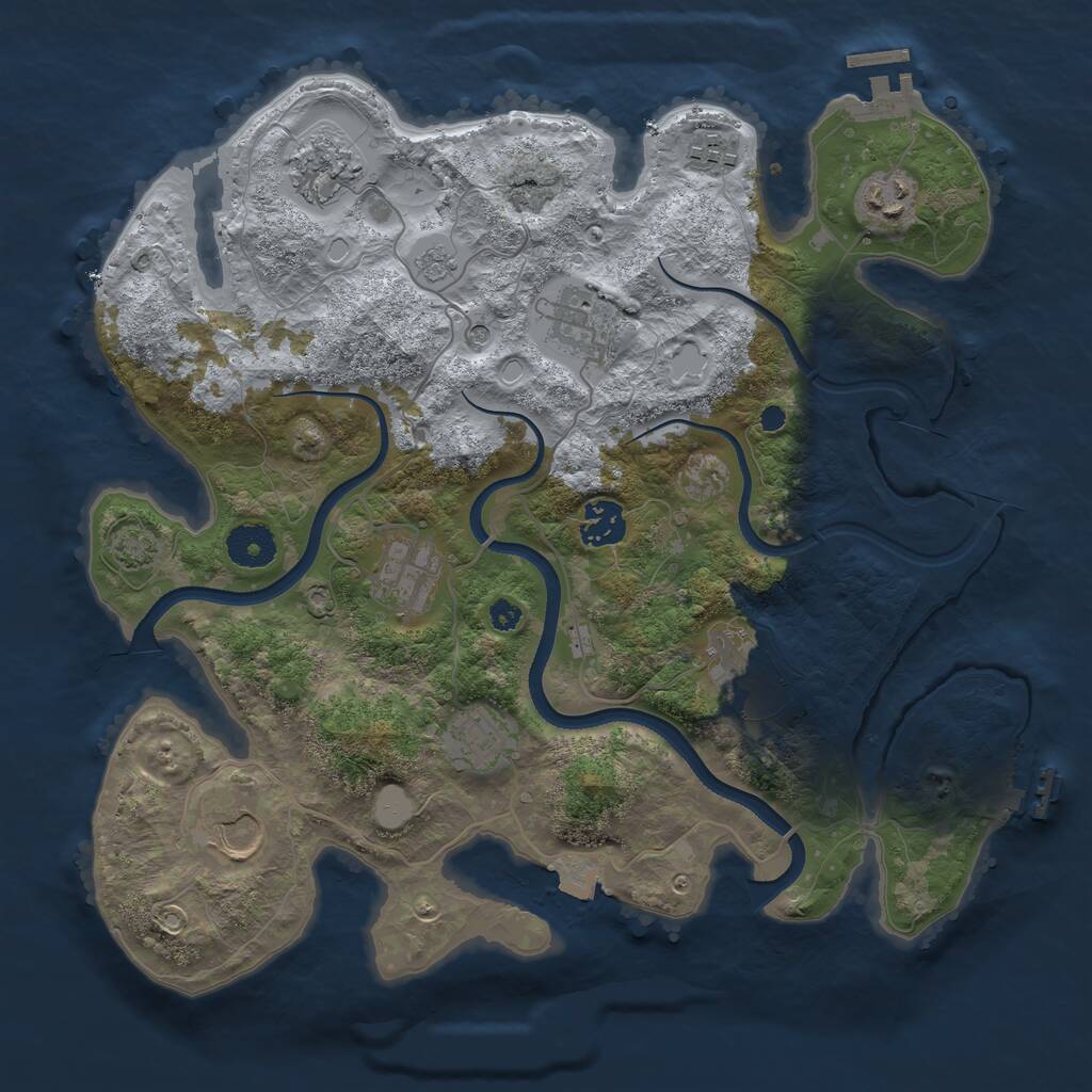Rust Map: Procedural Map, Size: 3500, Seed: 319738286, 15 Monuments