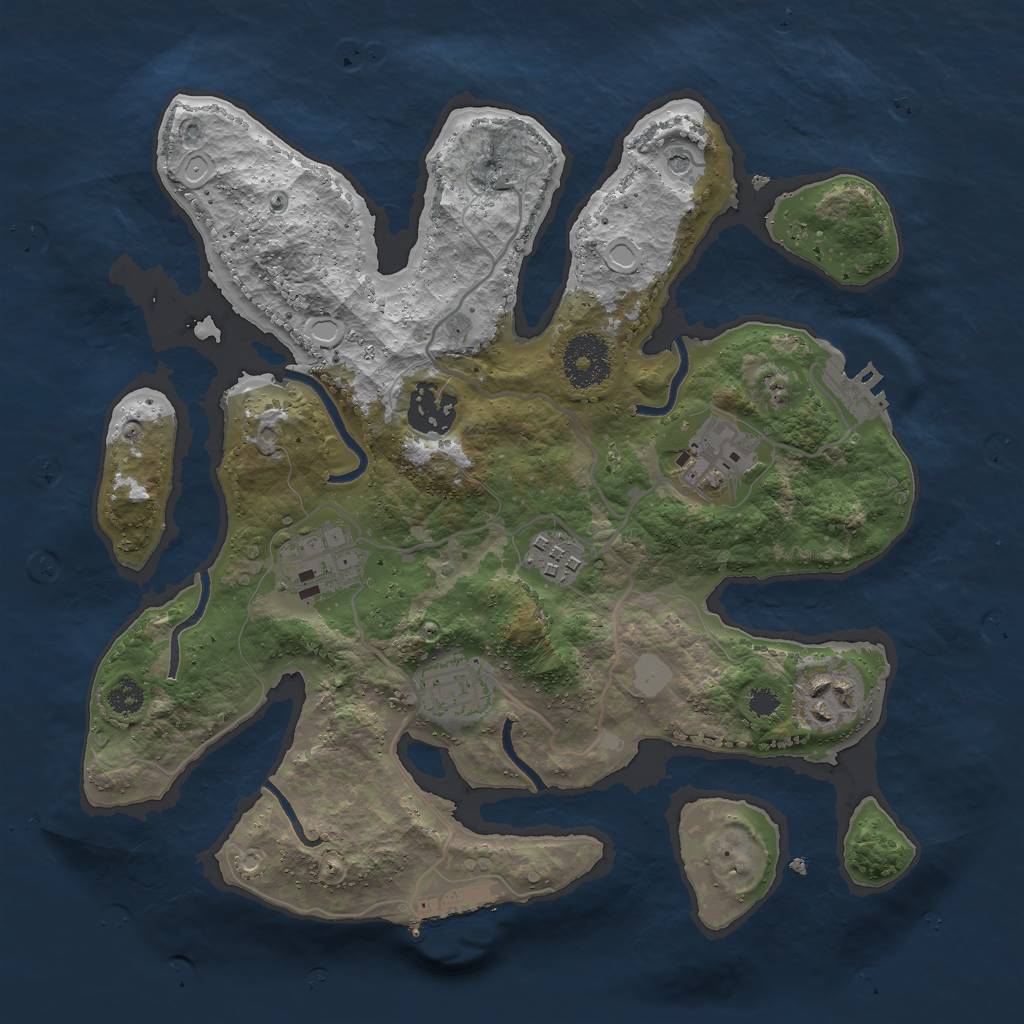 Rust Map: Procedural Map, Size: 3000, Seed: 636152, 14 Monuments